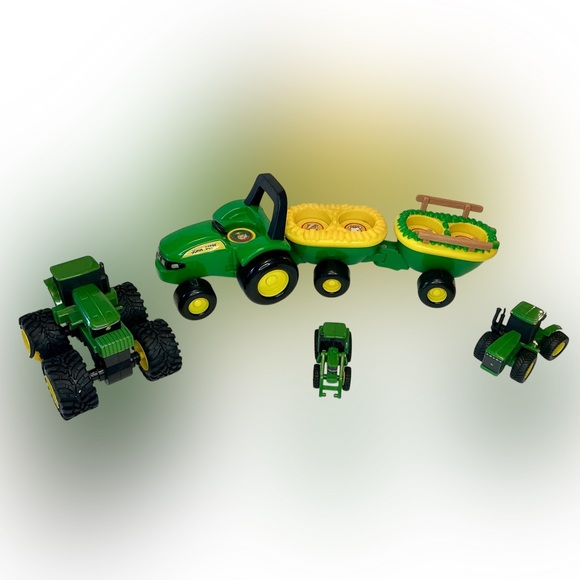 John Deere Kids Tractor Toy Set – 4 Piece Farm Vehicle Bundle Makes Sounds - Picture 1 of 3